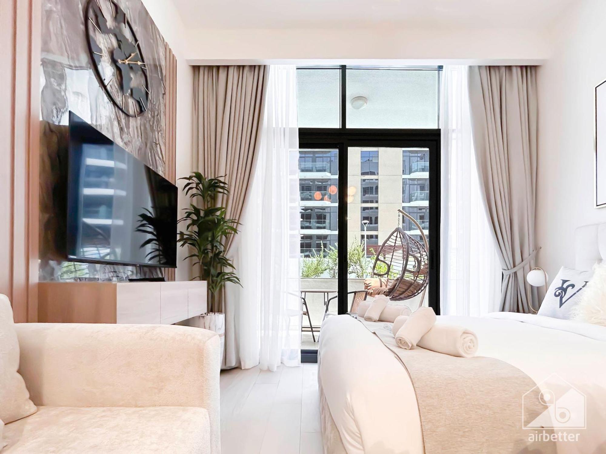Charming Studio With Balcony In Azizi Riviera Dubai Eksteriør bilde