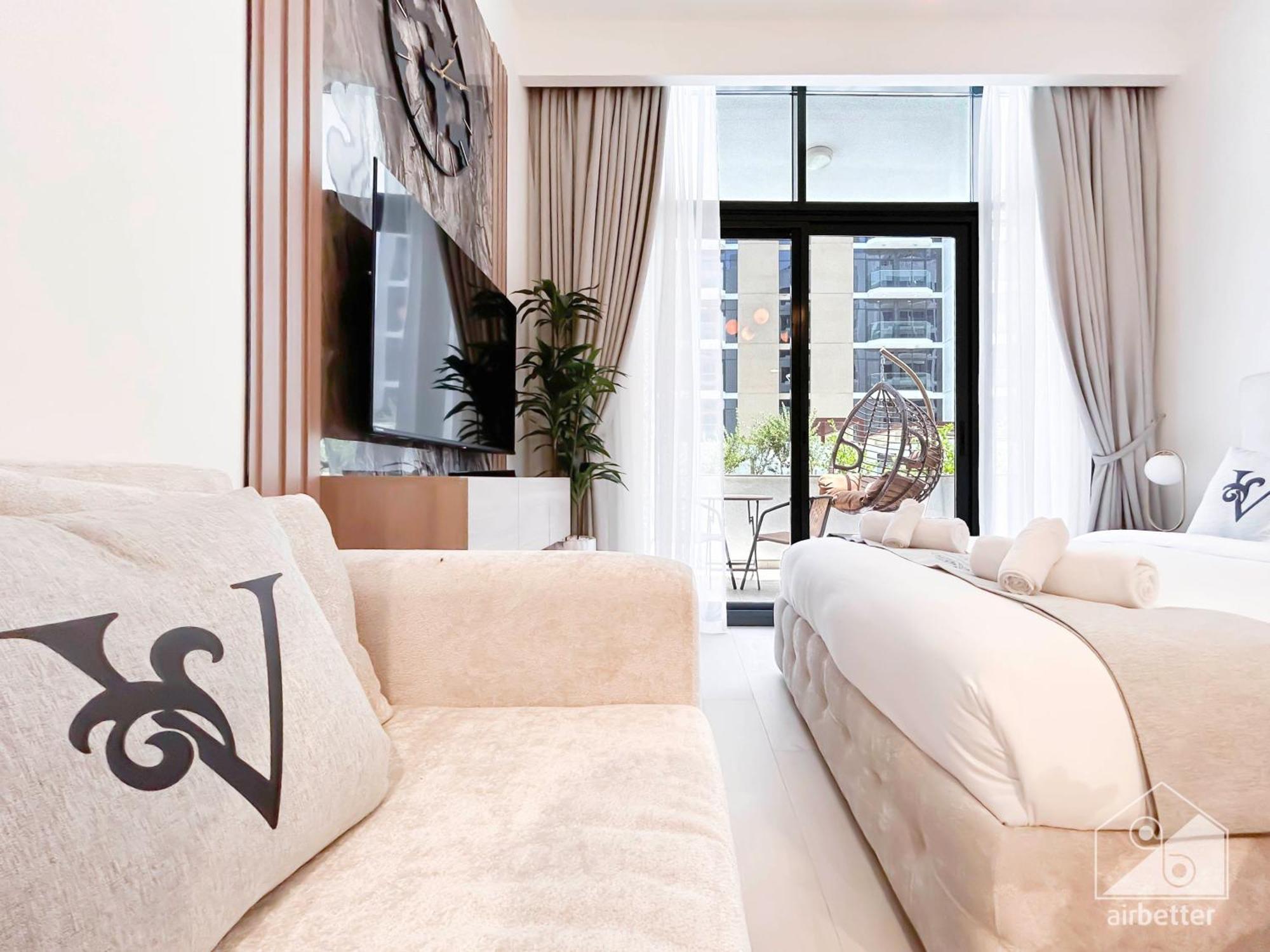 Charming Studio With Balcony In Azizi Riviera Dubai Eksteriør bilde