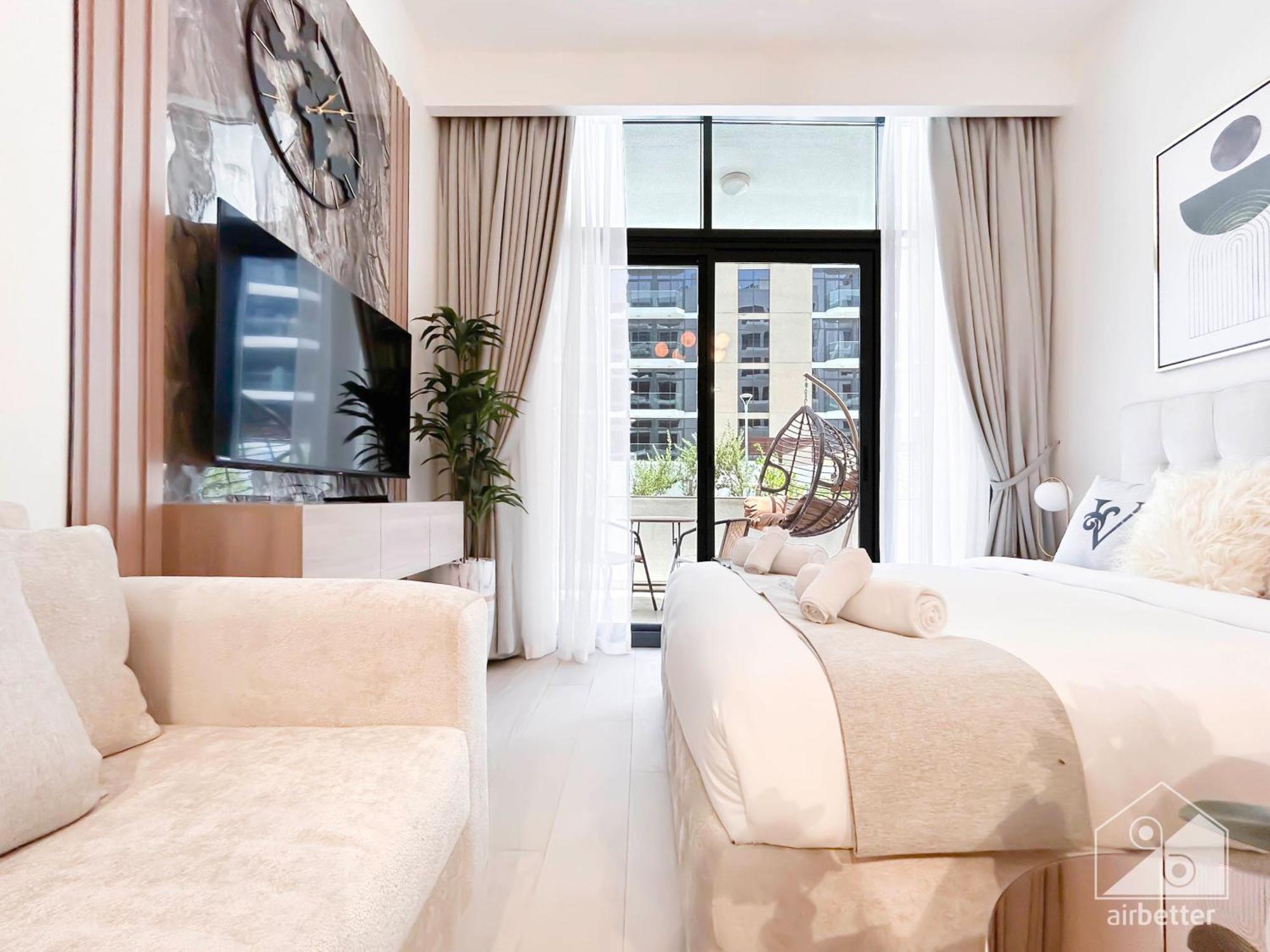 Charming Studio With Balcony In Azizi Riviera Dubai Eksteriør bilde