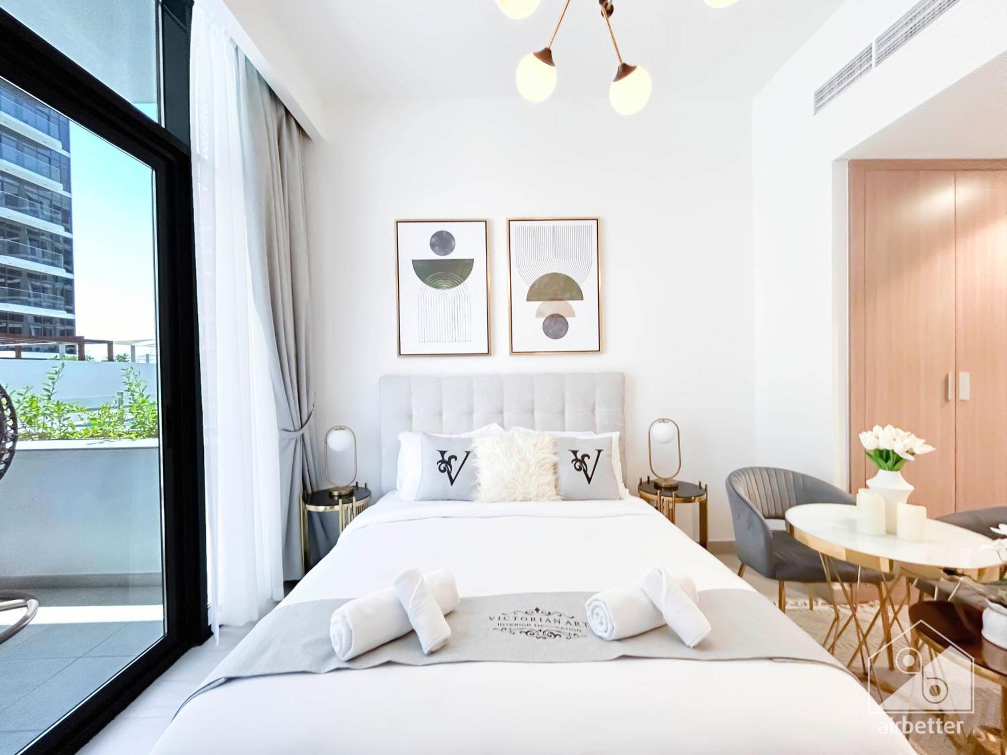 Charming Studio With Balcony In Azizi Riviera Dubai Eksteriør bilde